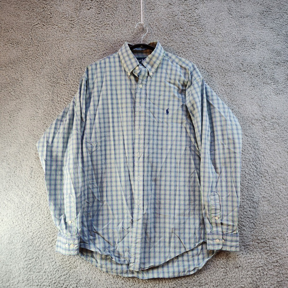 Ralph Lauren‎ Shirt Men's Large 16.5 Multicolor Plaid Long Sleeve Button Down
